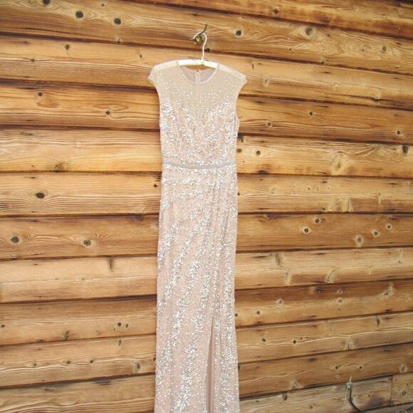 Mac Duggal 5619 Womens EMBELLISHED ILLUSION HIGH NECK CAP SLEEVE GOWN - Picture 7 of 15